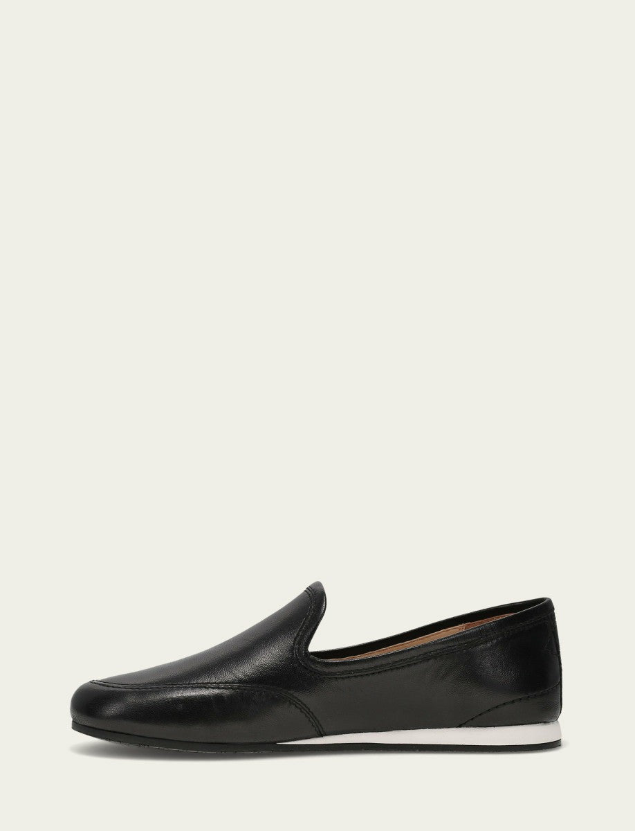 Women’s Black Leather Sofie Slip On Flats