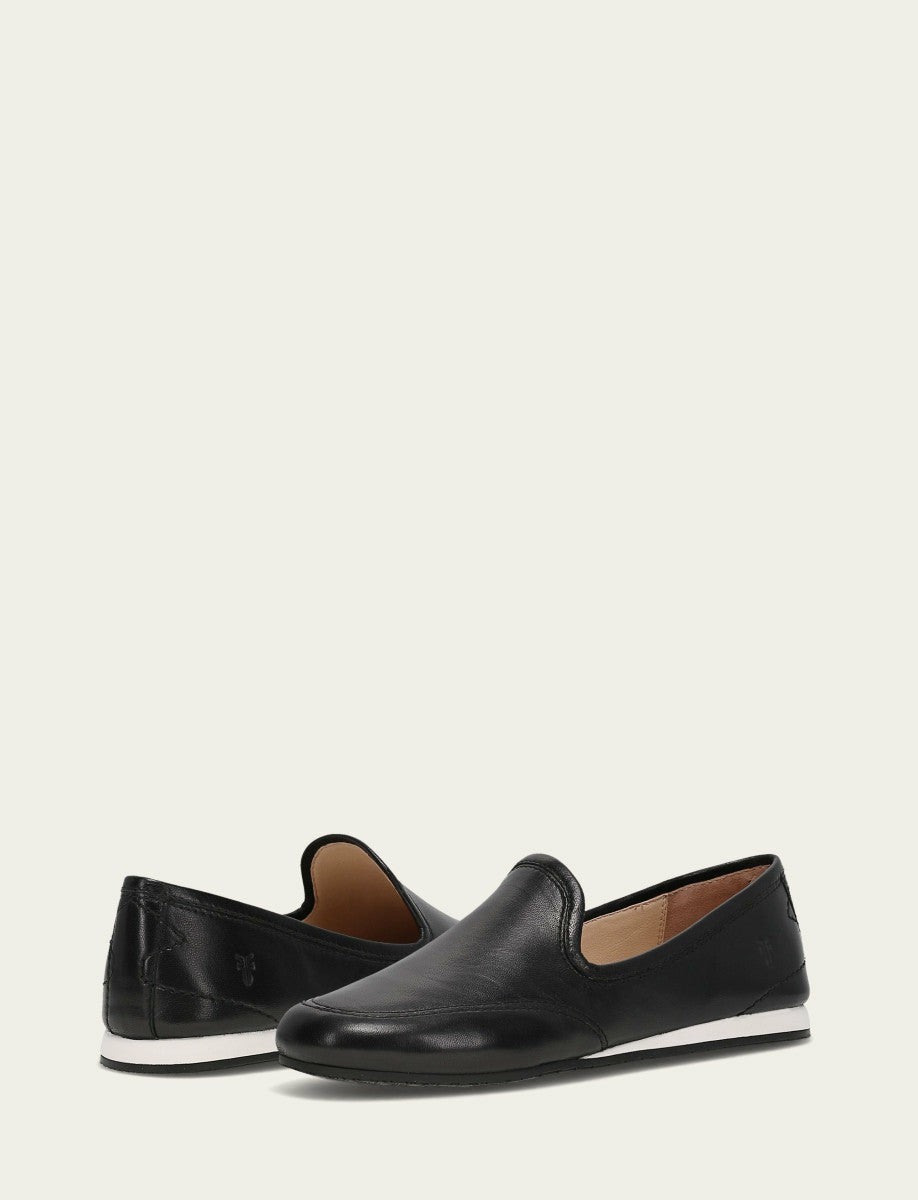 Women’s Black Leather Sofie Slip On Flats