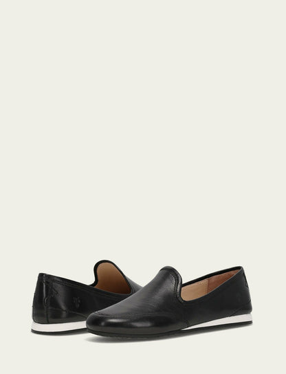 Women’s Black Leather Sofie Slip On Flats