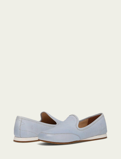 Women’s Blue Smooth Leather Sofie Slip On Flats