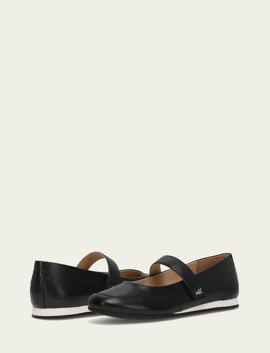 Women’s Black Sofie Mary Jane Scrunch Leather Flats