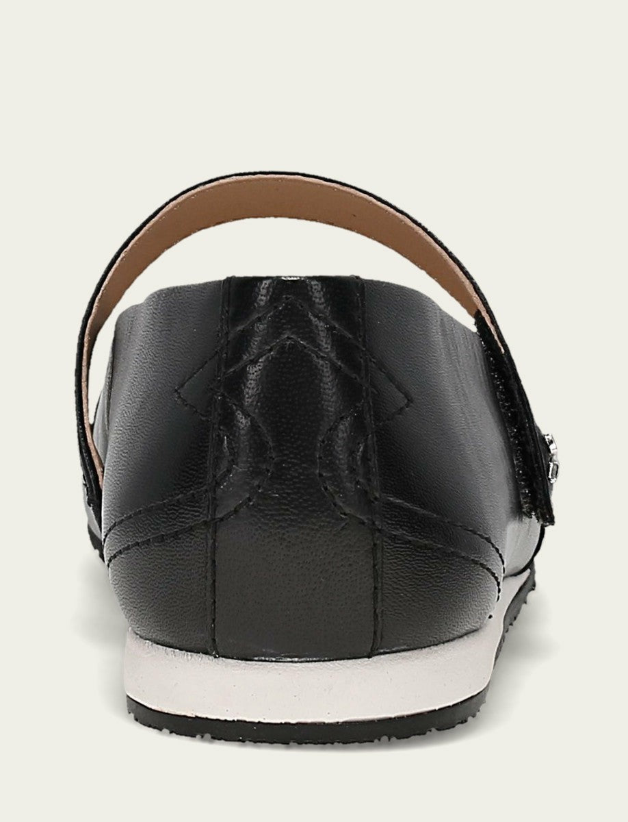 Women’s Black Sofie Mary Jane Scrunch Leather Flats