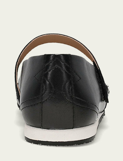 Women’s Black Sofie Mary Jane Scrunch Leather Flats