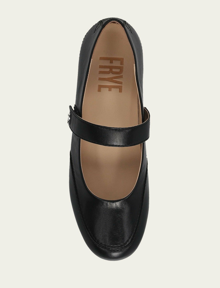 Women’s Black Sofie Mary Jane Scrunch Leather Flats
