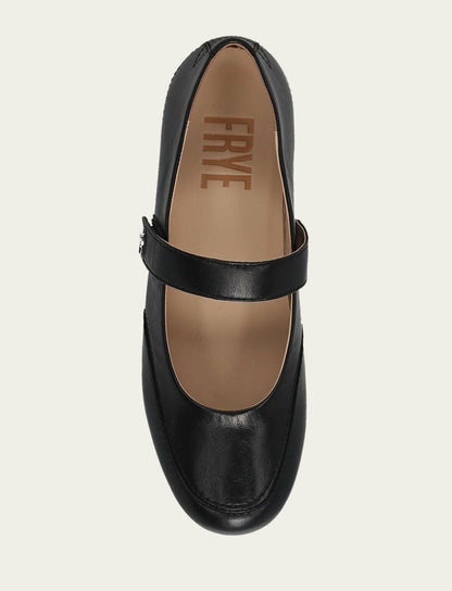 Women’s Black Sofie Mary Jane Scrunch Leather Flats