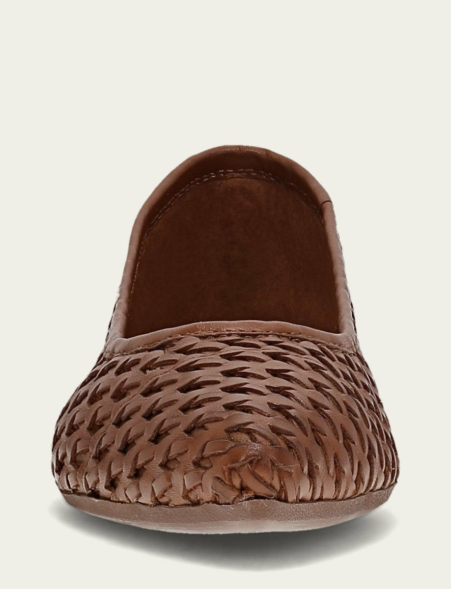 Women’s Cinnamon Leather Heather Woven Ballet Flats