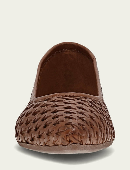Women’s Cinnamon Leather Heather Woven Ballet Flats