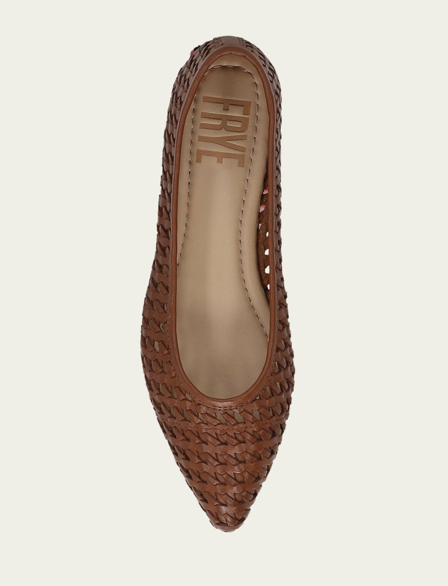Women’s Cinnamon Leather Heather Woven Ballet Flats