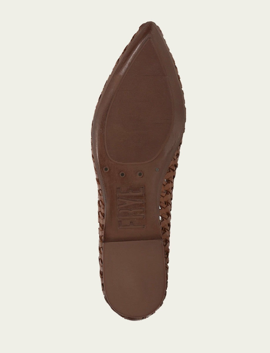 Women’s Cinnamon Leather Heather Woven Ballet Flats