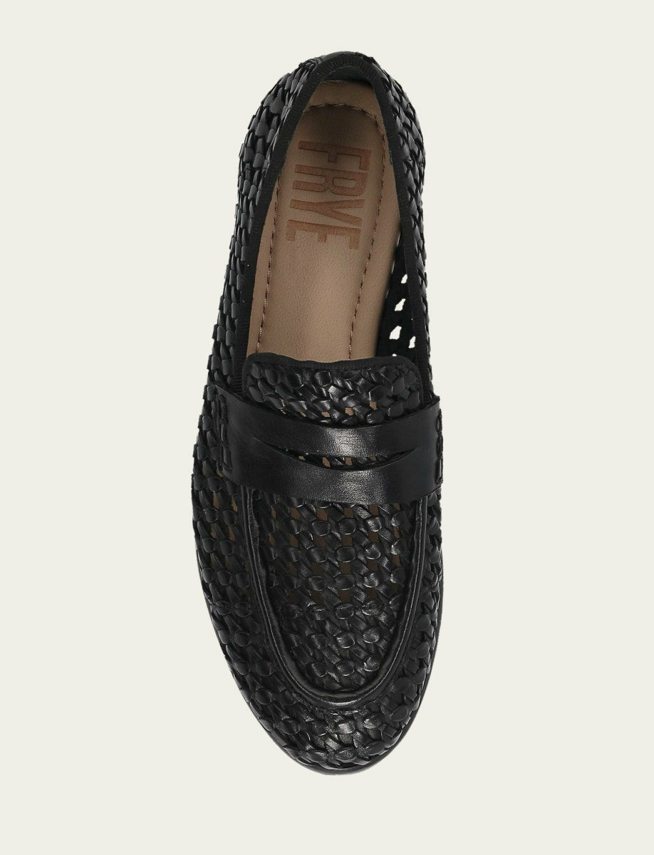 Women’s Black Faith Woven Leather Loafers
