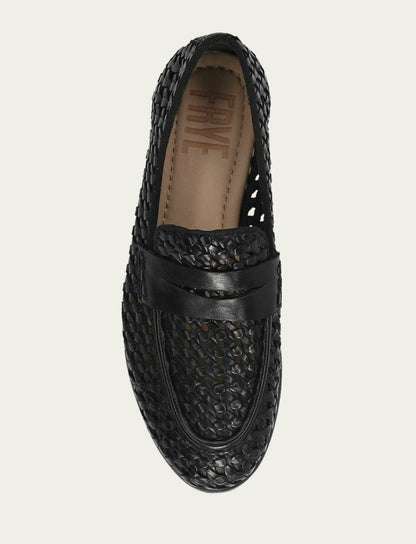 Women’s Black Faith Woven Leather Loafers