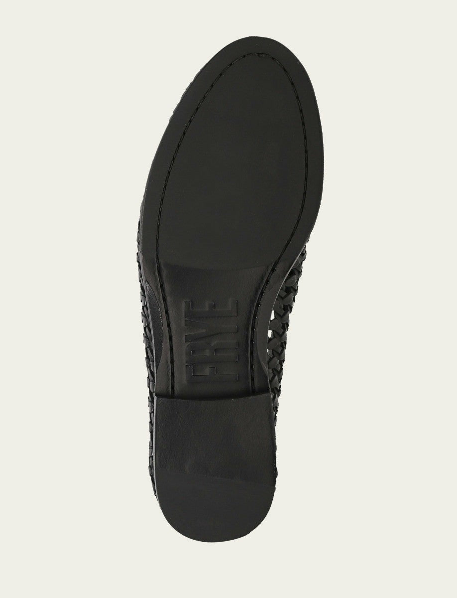 Women’s Black Faith Woven Leather Loafers