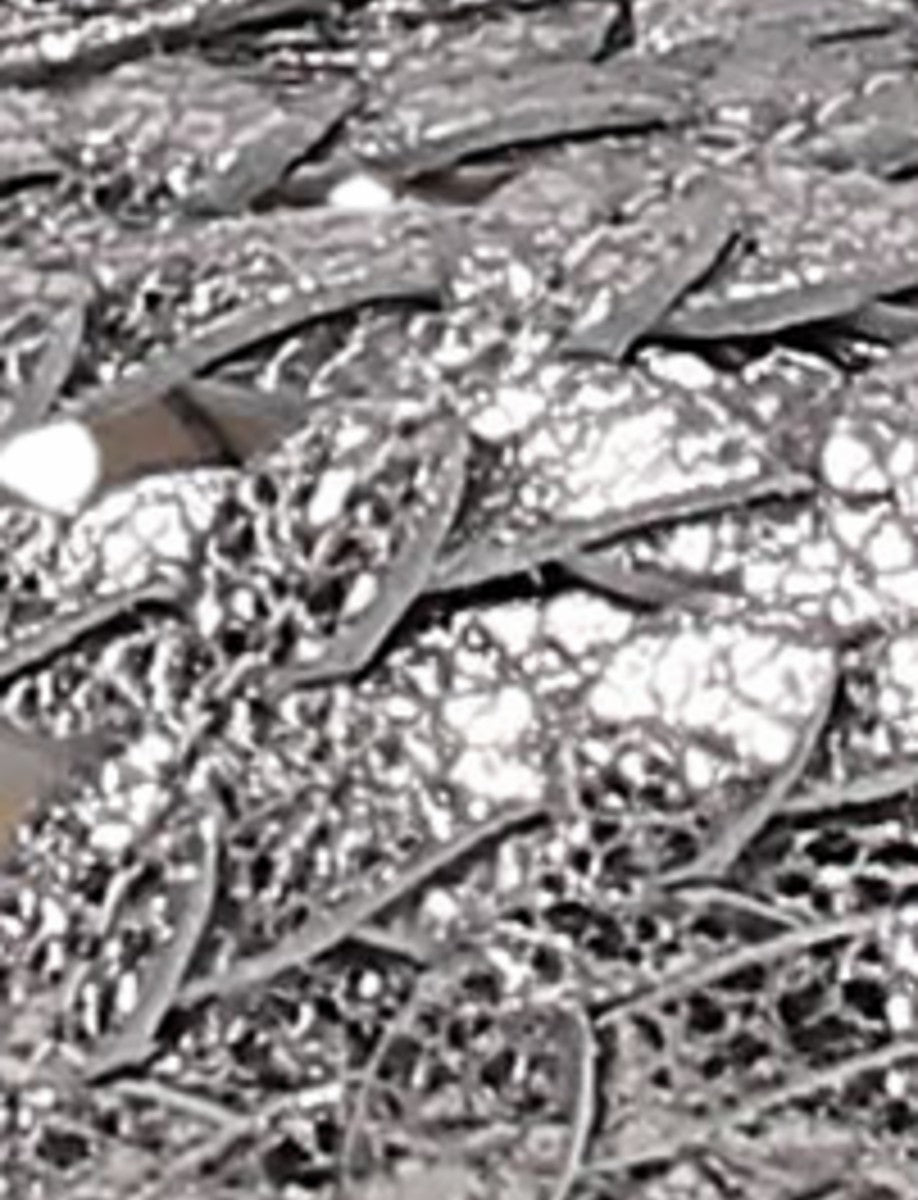 Women’s Platinum Metallic Leather Heather Woven Ballet Flats