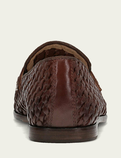Women’s Dark Brown Faith Woven Leather Loafers