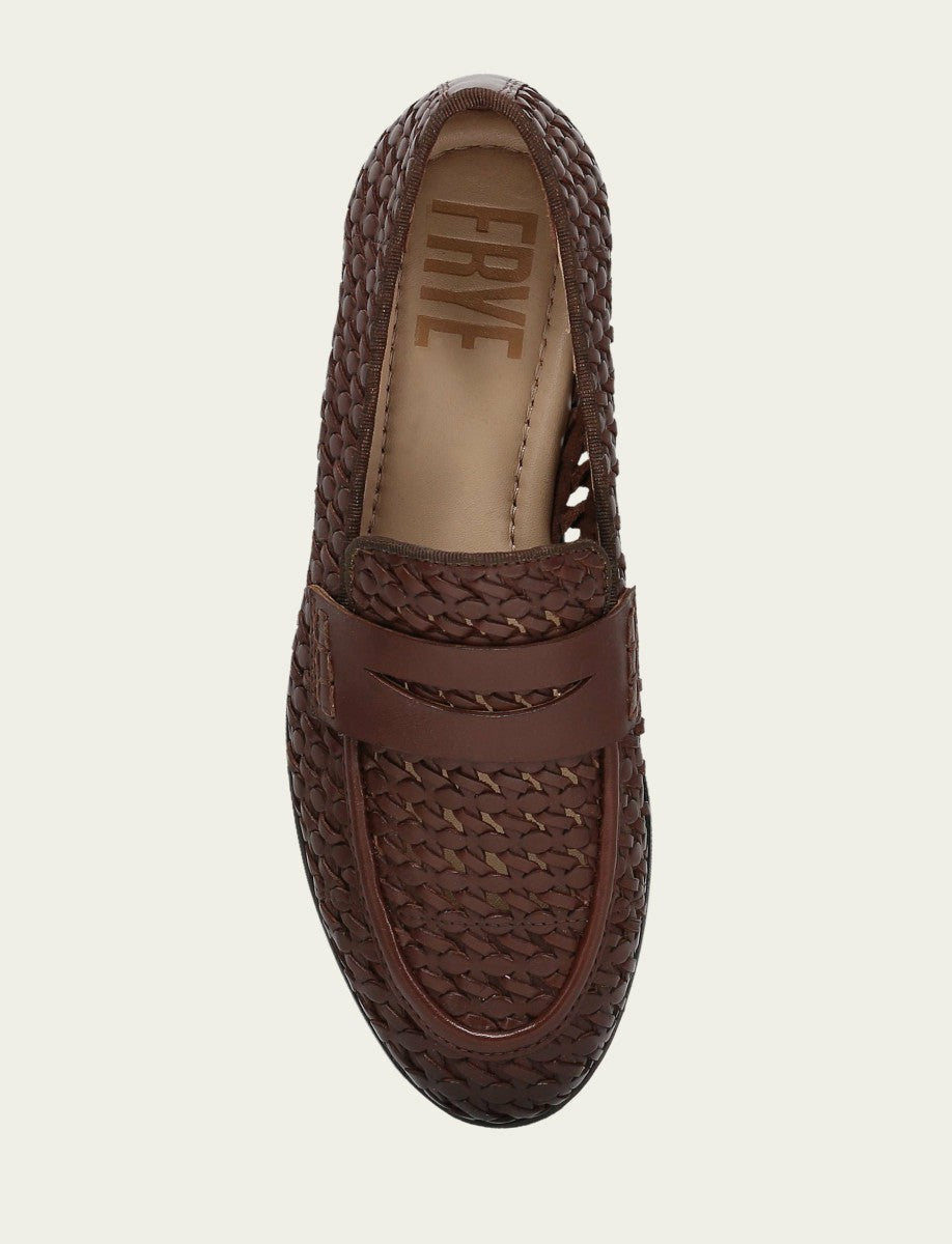 Women’s Dark Brown Faith Woven Leather Loafers