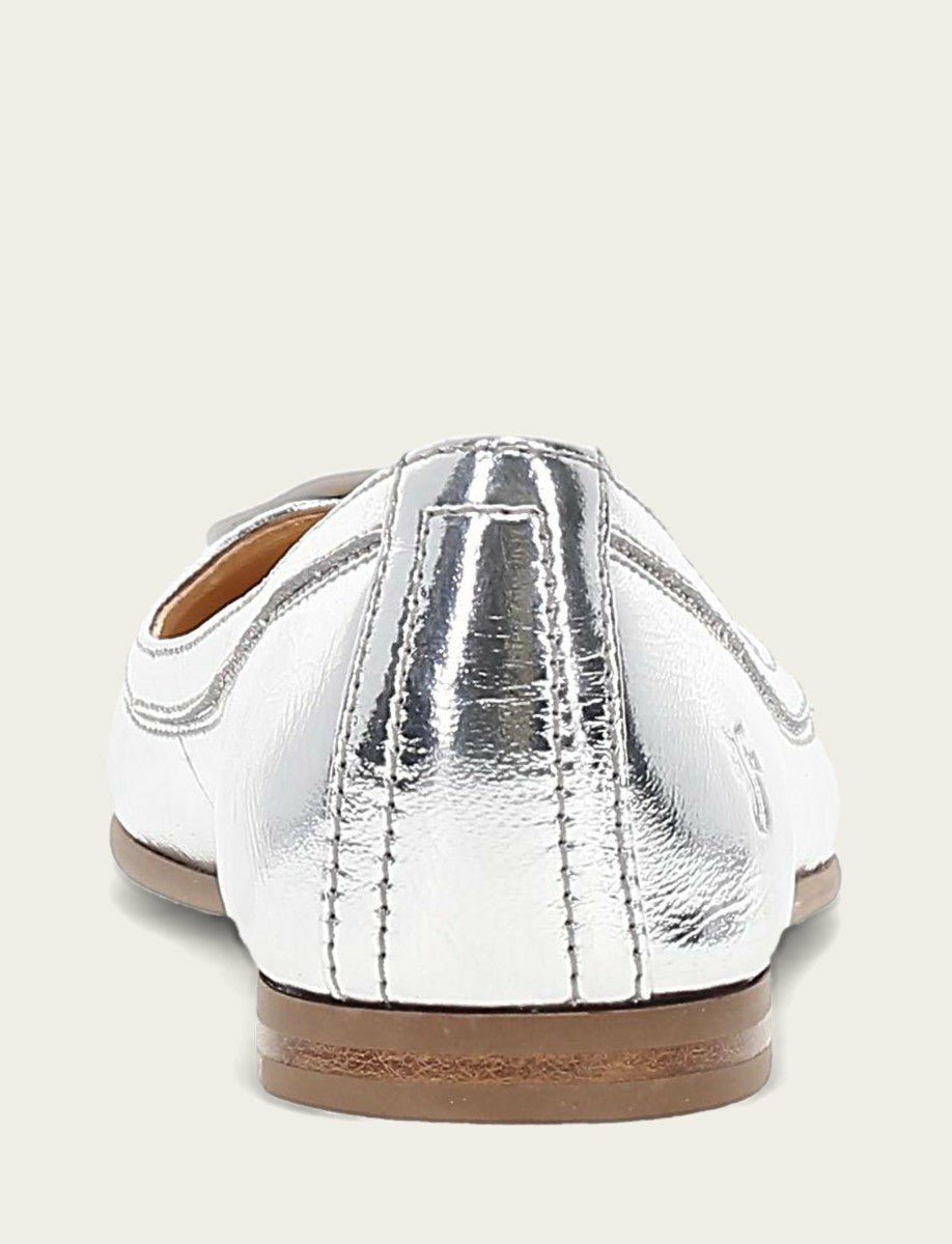Women's Silver Carson Logo Ballet Flats