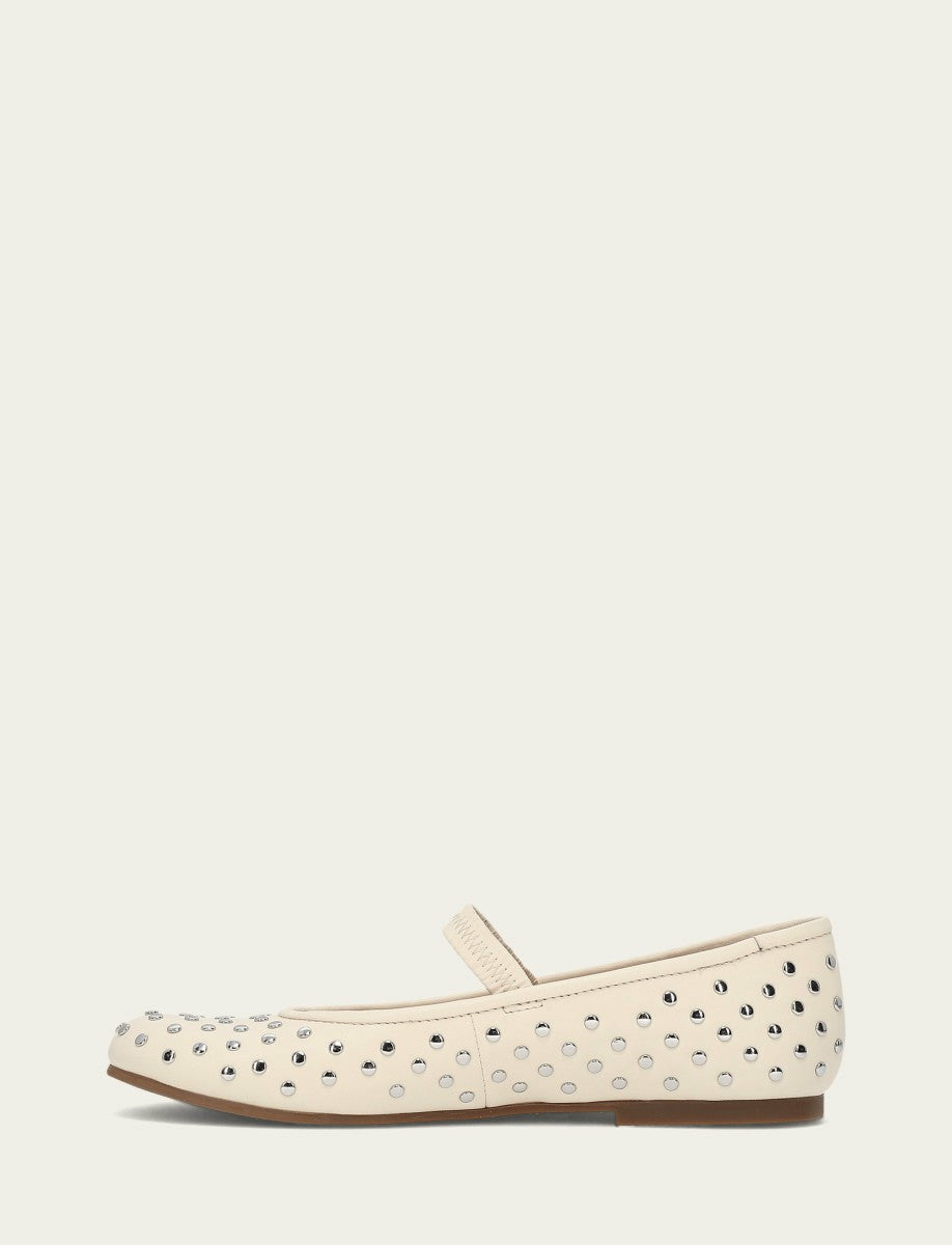 Women's Ecru Emma Studded Mary Jane Shoe