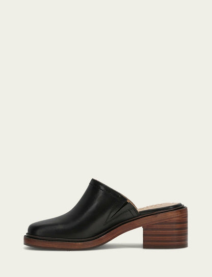 Women's Black Vintage Leather Kate Mules