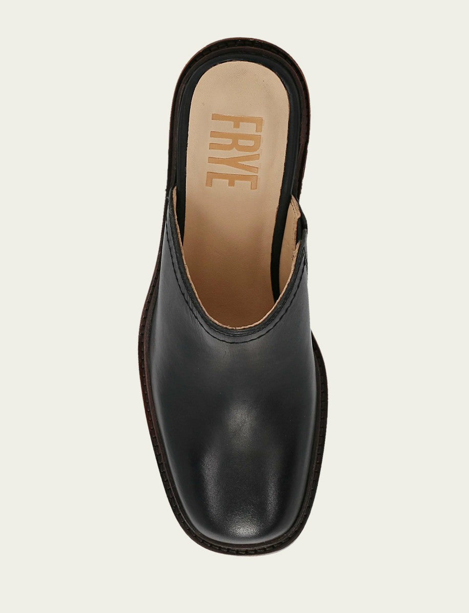 Women's Black Vintage Leather Kate Mules