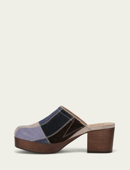 Women's Blue Multi Patchwork Campus Clog