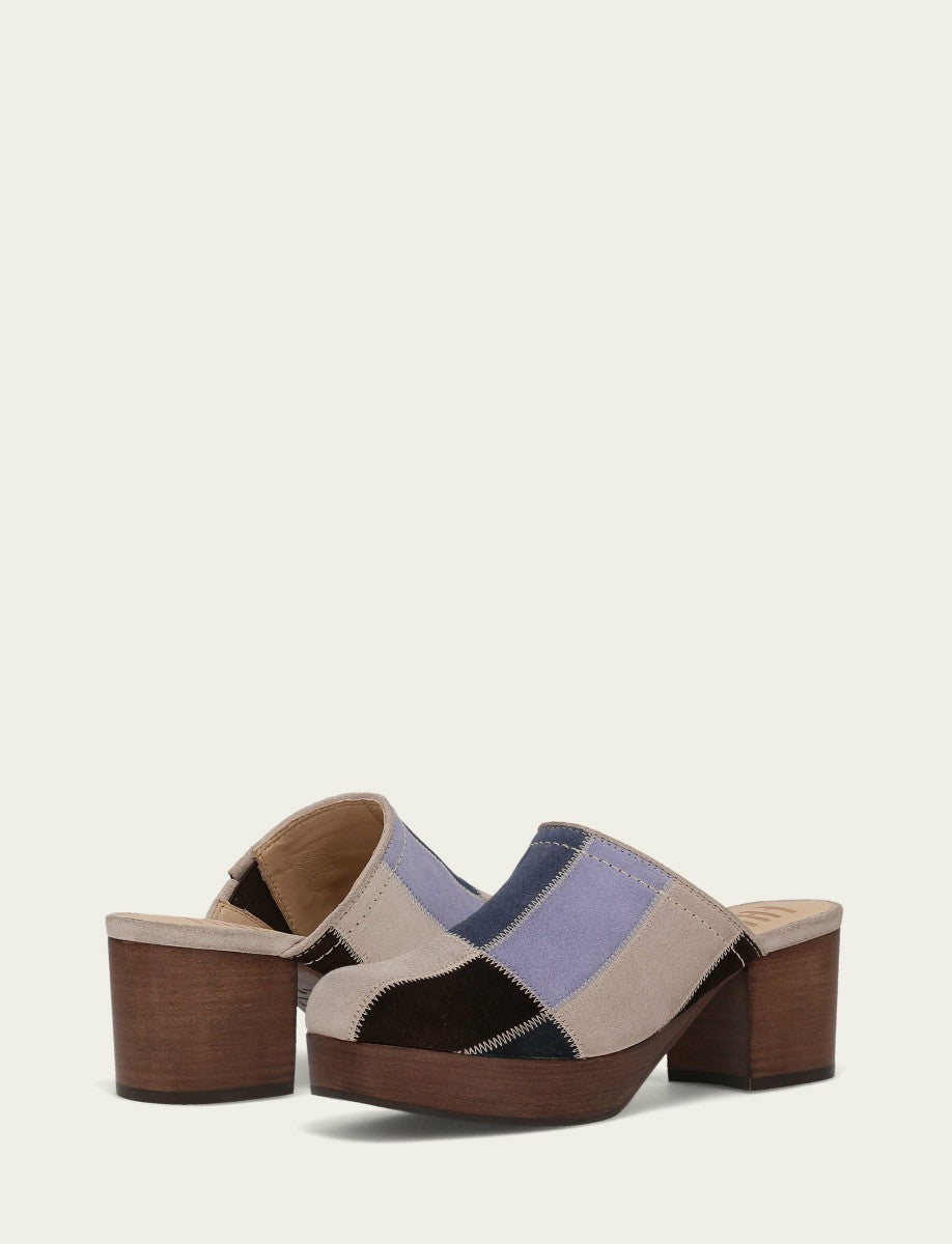 Women's Blue Multi Patchwork Campus Clog