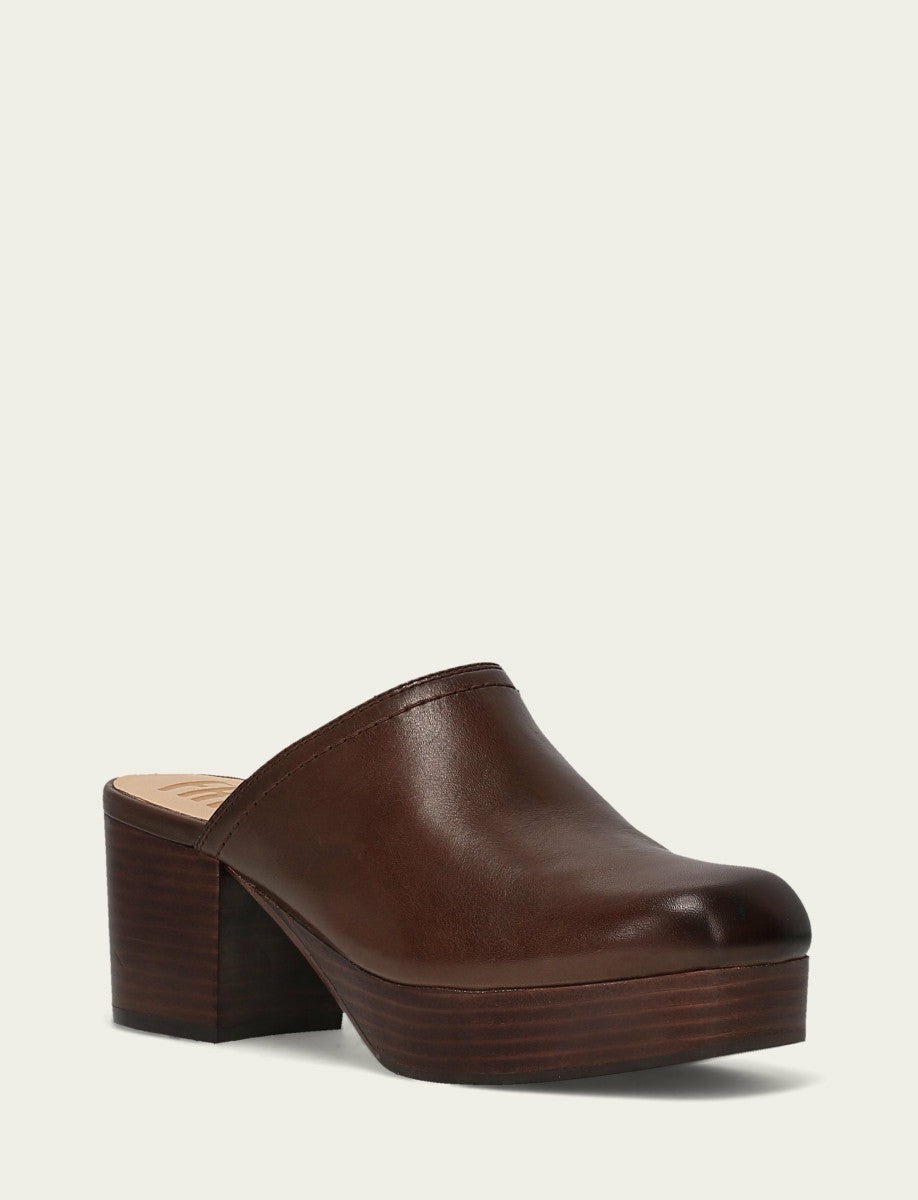 Women's Brown Leather Campus Clog