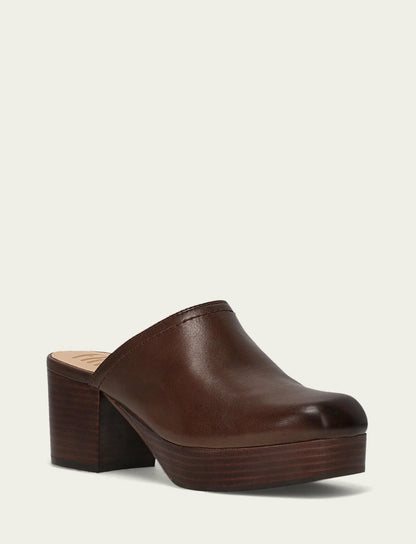 Women's Brown Leather Campus Clog