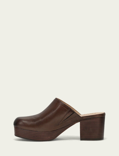 Women's Brown Leather Campus Clog
