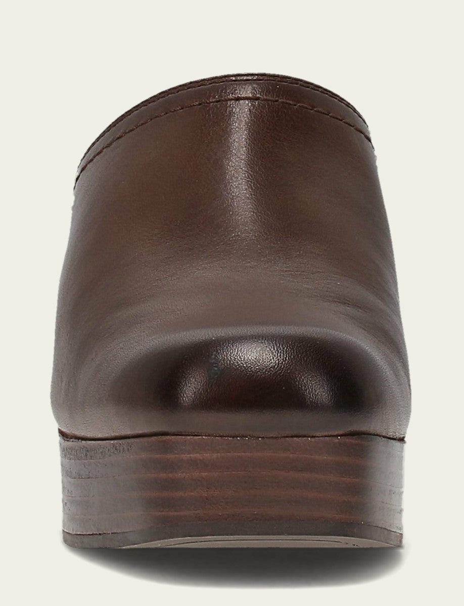 Women's Brown Leather Campus Clog