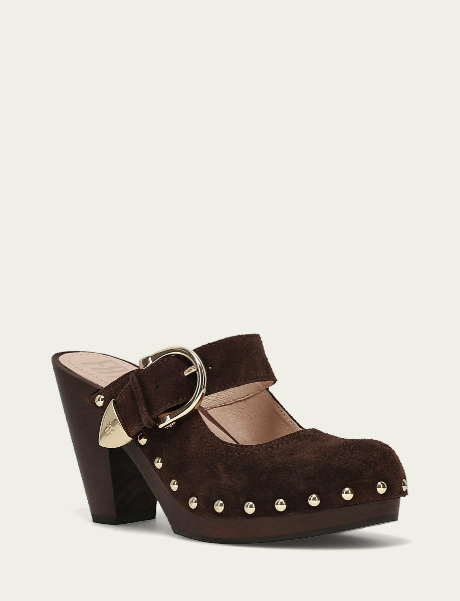 Women's Chocolate Cindy Buckle Clog