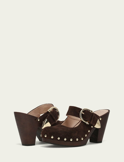 Women's Chocolate Cindy Buckle Clog