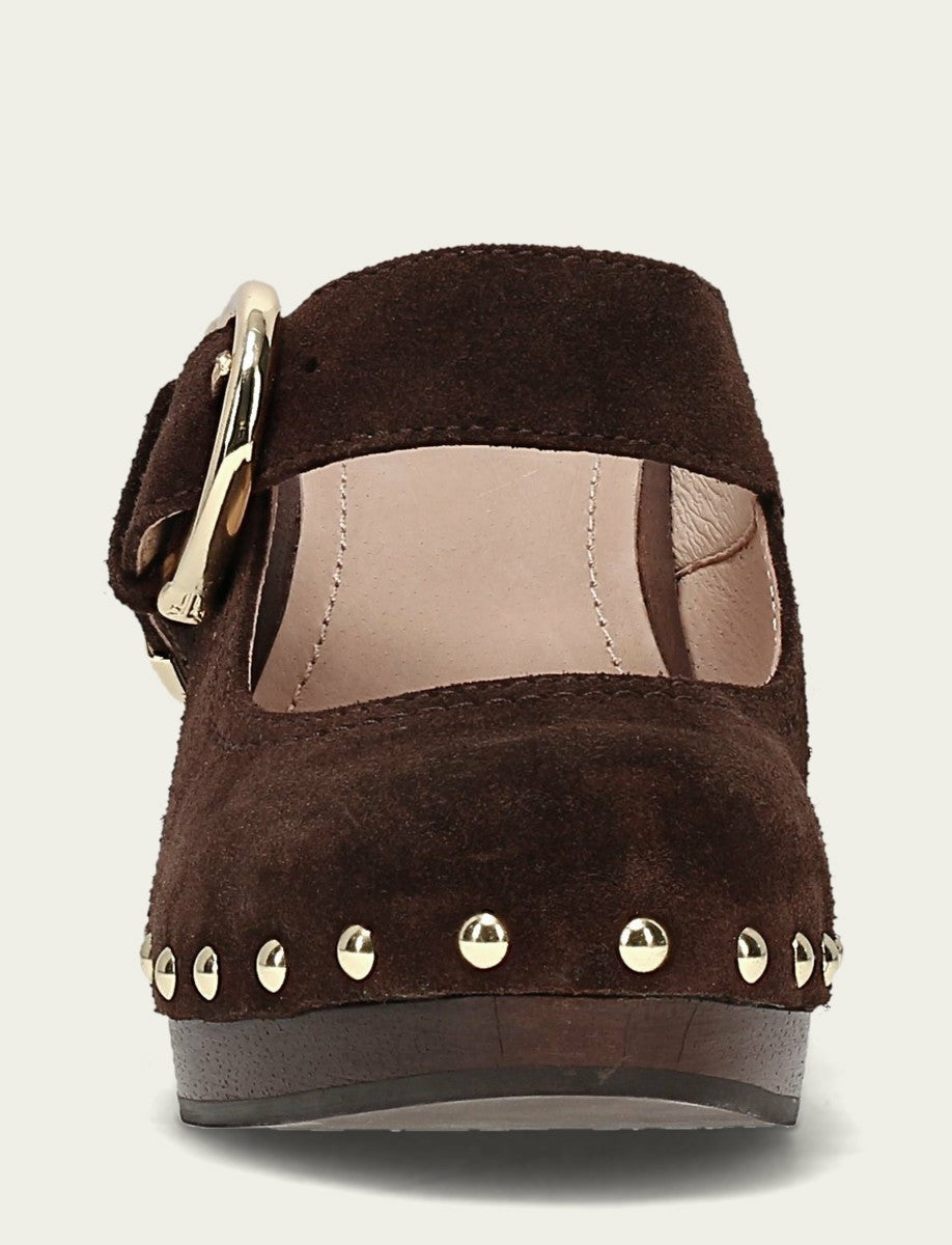 Women's Chocolate Cindy Buckle Clog