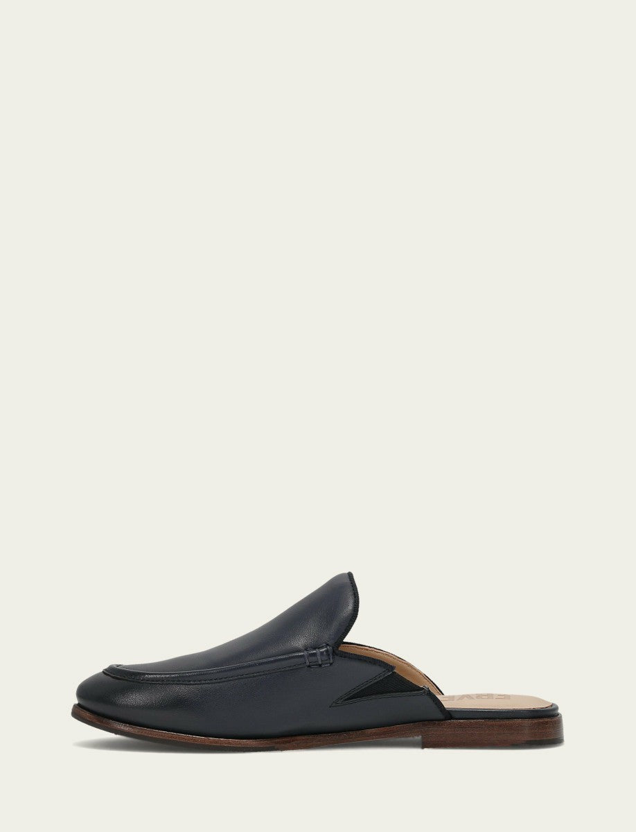 Women’s Navy Faith Leather Mules