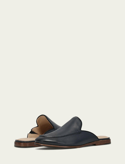 Women’s Navy Faith Leather Mules