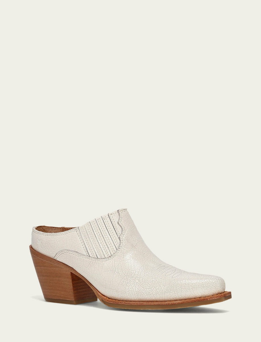 Women’s Antique White Leather Laila Mules