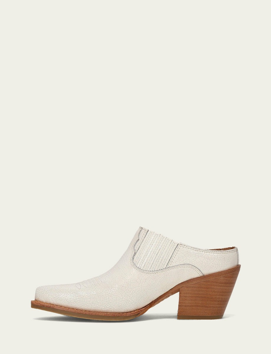 Women’s Antique White Leather Laila Mules