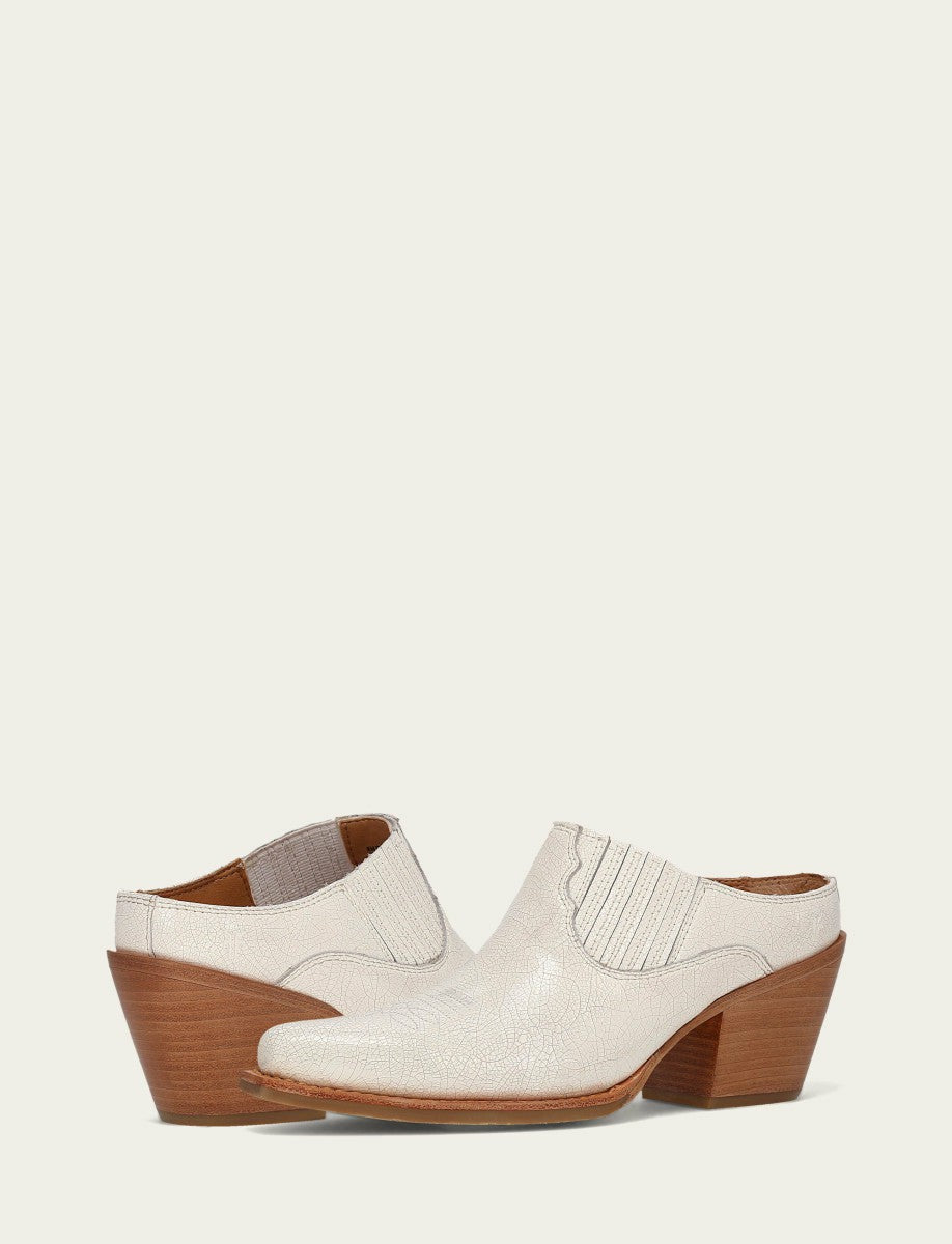 Women’s Antique White Leather Laila Mules