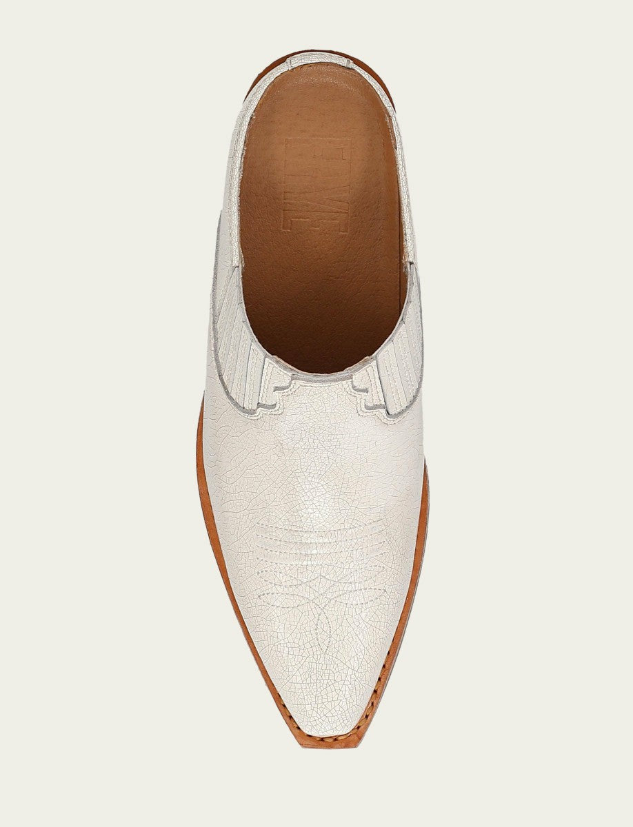 Women’s Antique White Leather Laila Mules