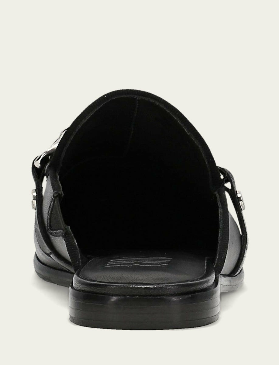 Women's Black Faith Chain Leather Mules