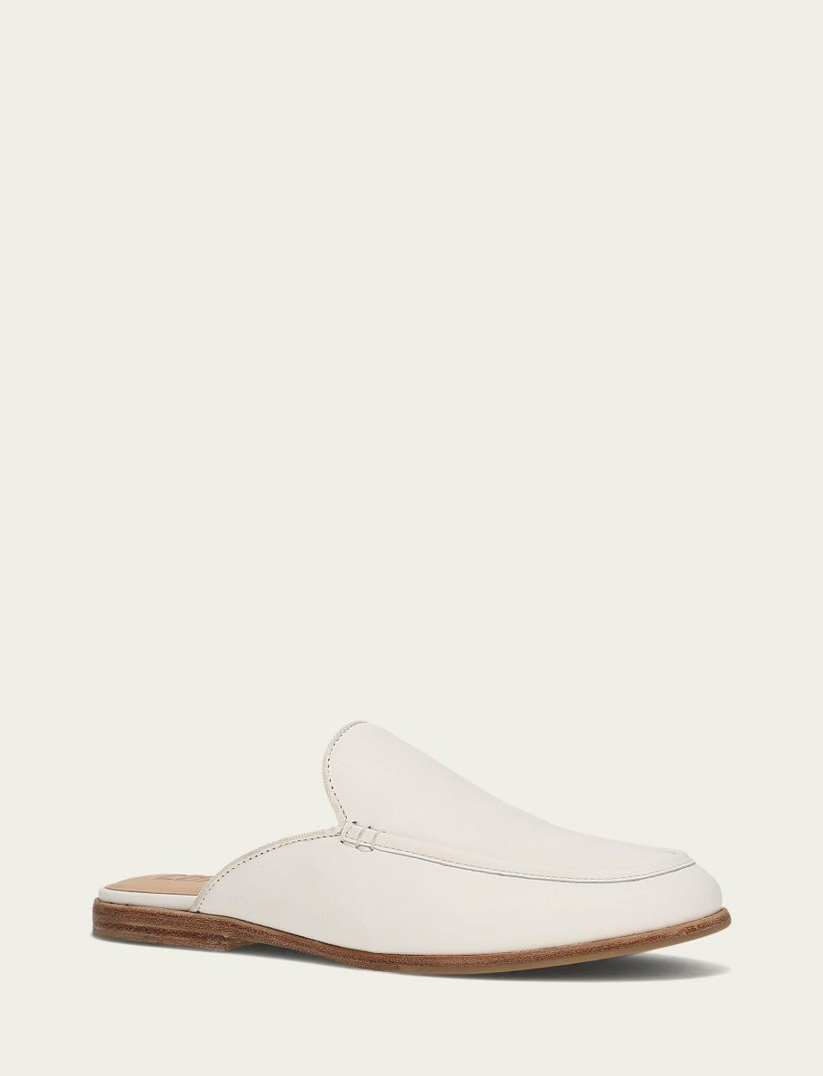 Women’s White Faith Leather Mules