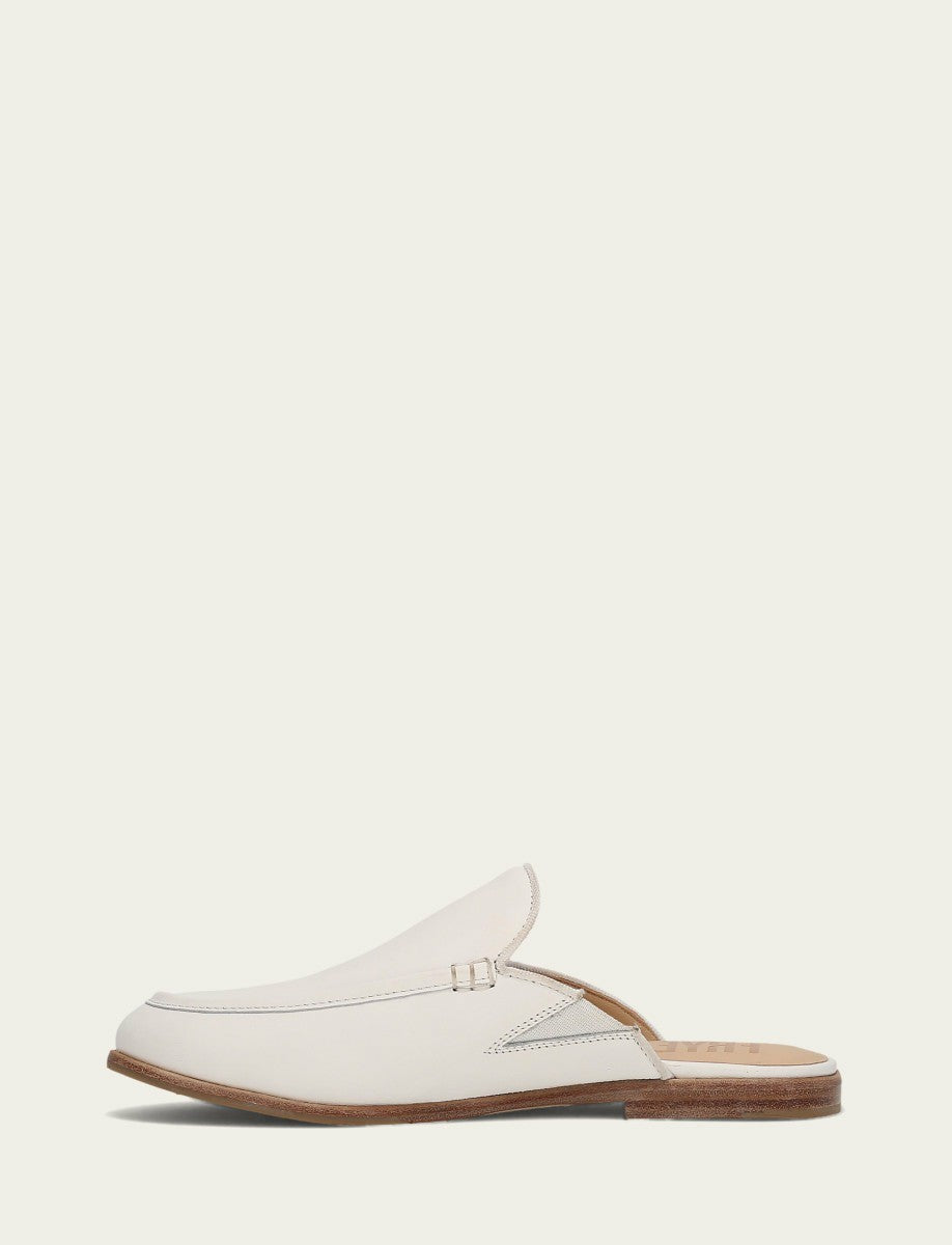 Women’s White Faith Leather Mules