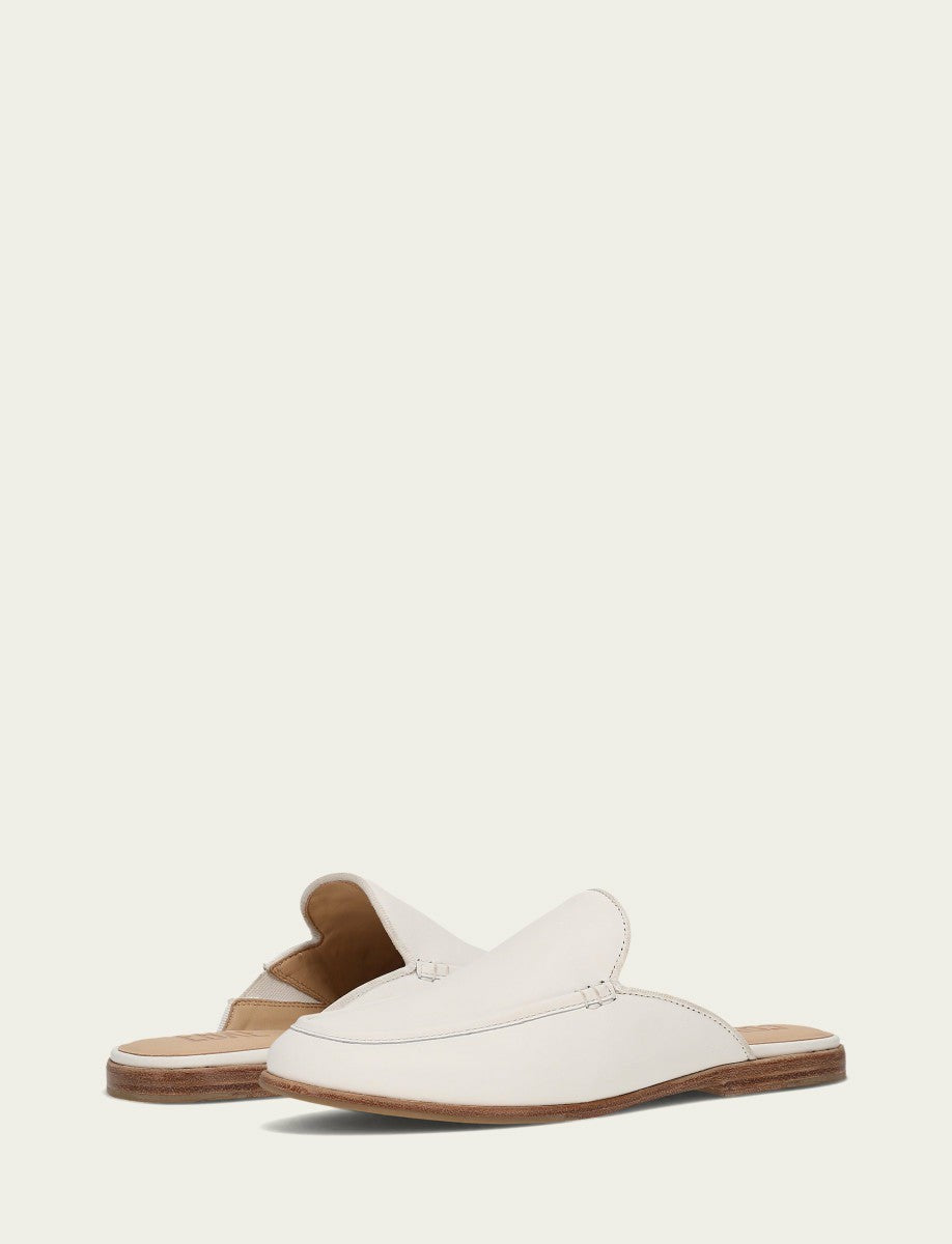 Women’s White Faith Leather Mules