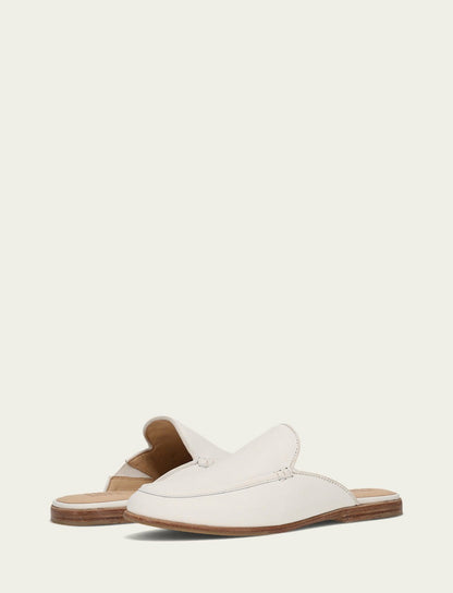 Women’s White Faith Leather Mules