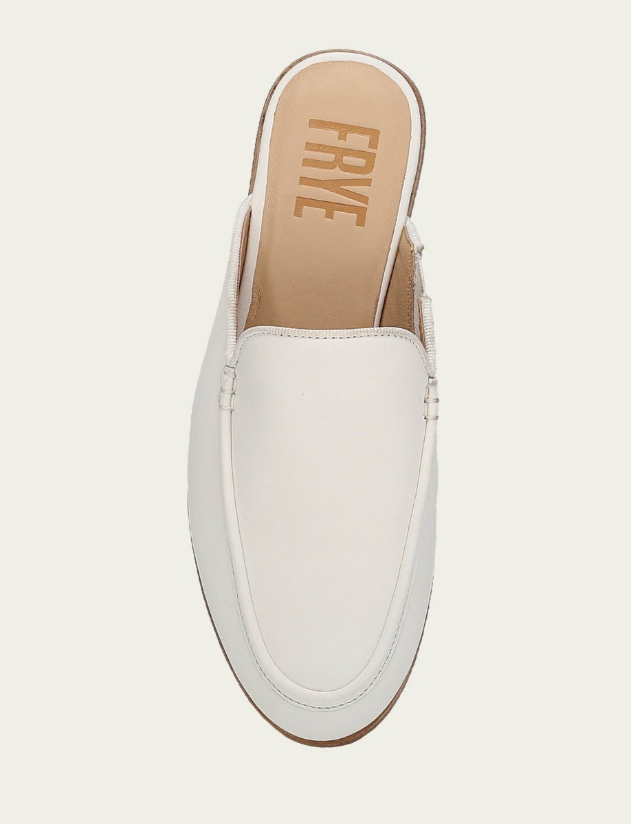 Women’s White Faith Leather Mules