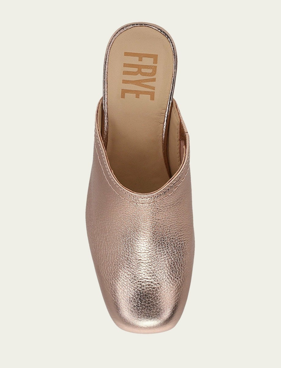 Women’s Rose Gold Metallic Leather Campus Clogs