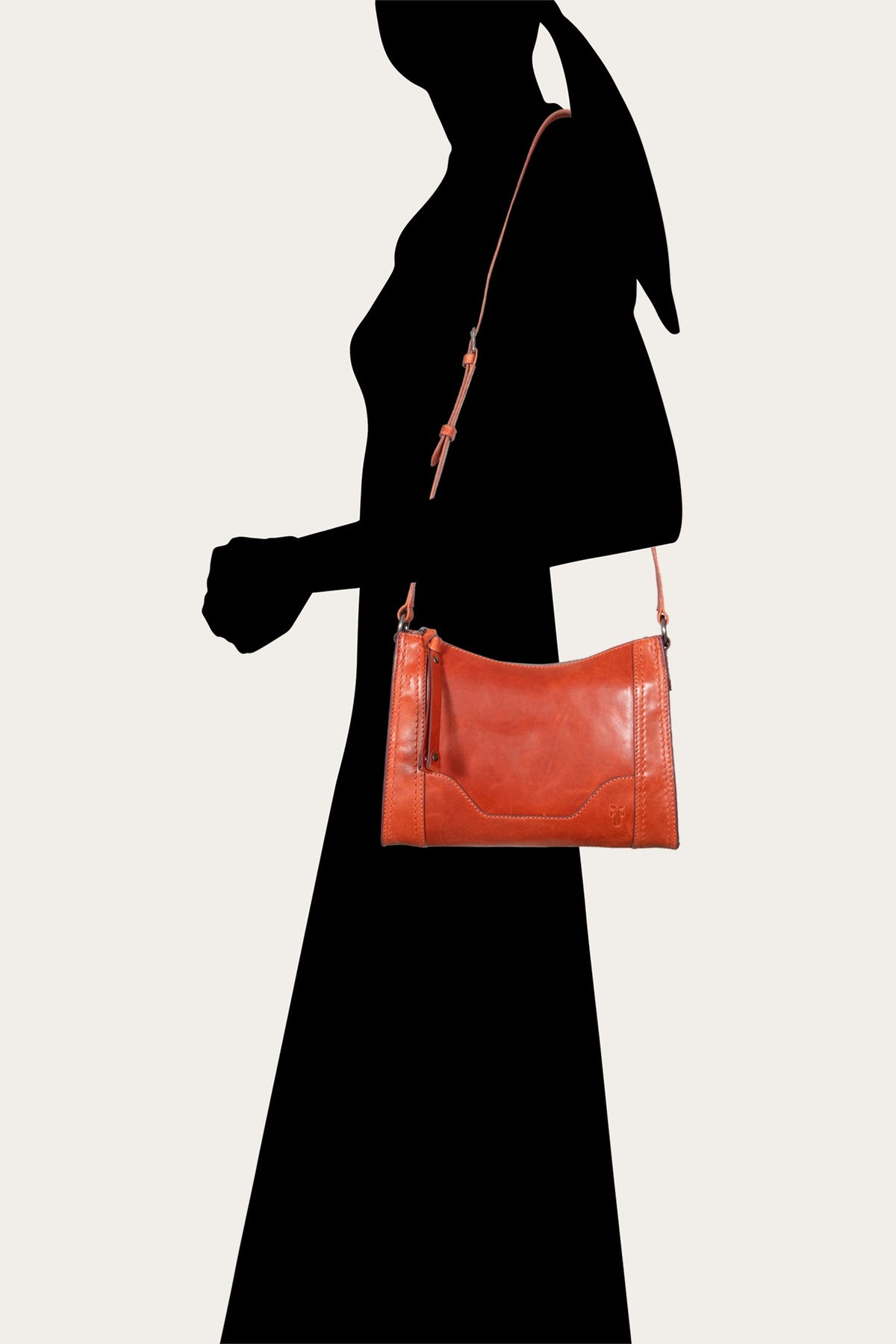 Women's Persimmon Melissa Zip Leather Crossbody