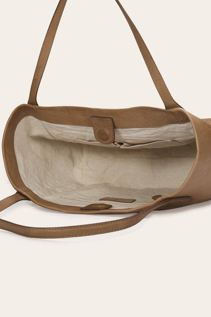 Women's Beige Campus Leather Tote