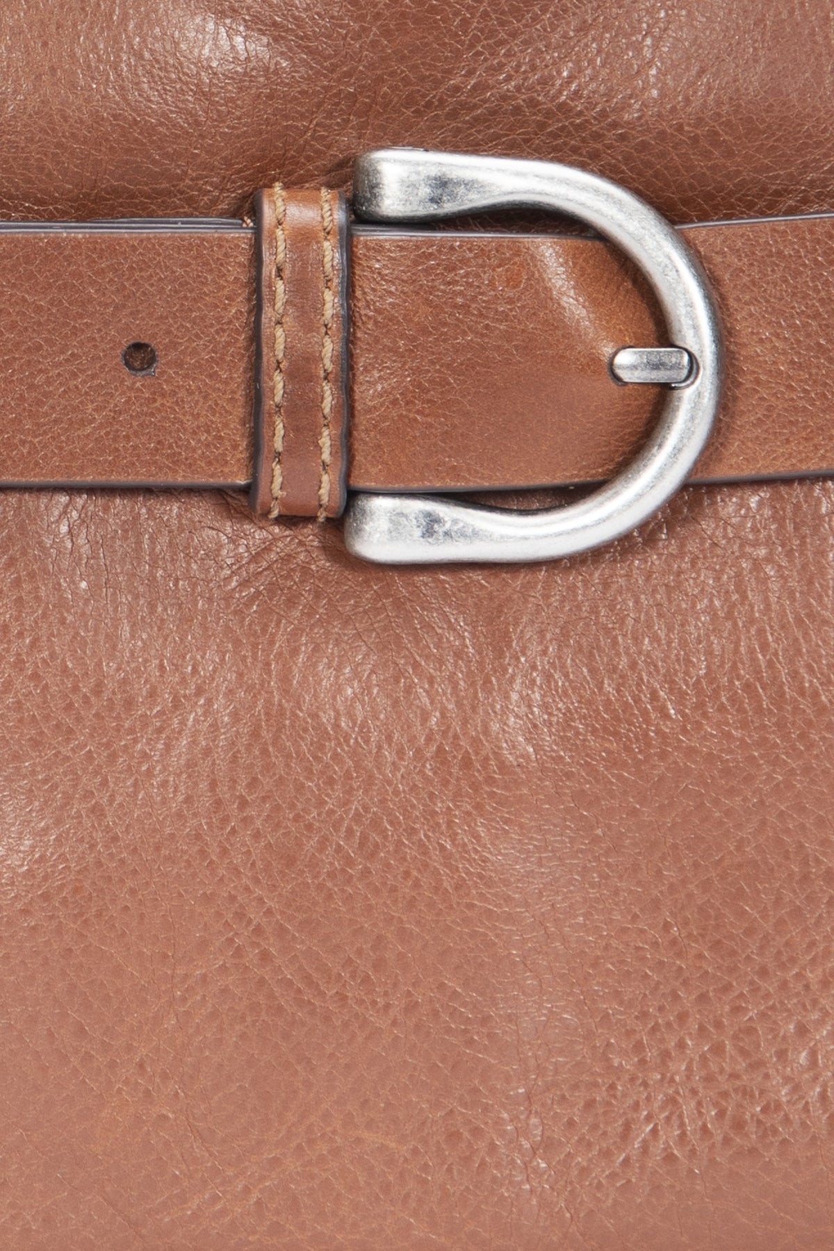 Women's Cognac Heather Leather Shoulder Bag