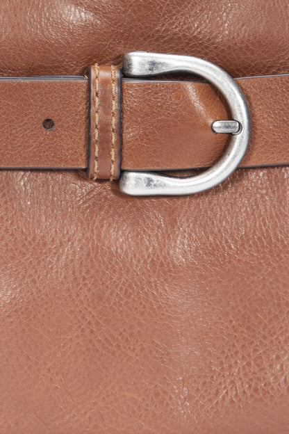Women's Cognac Heather Leather Shoulder Bag