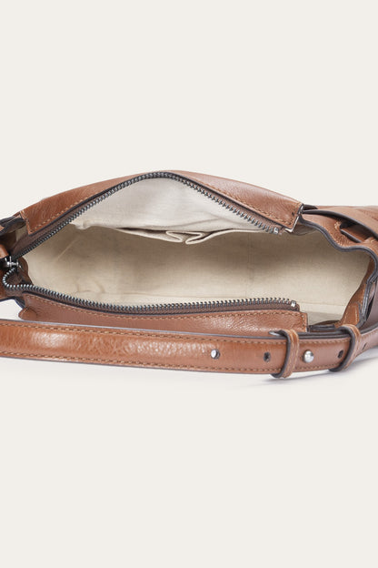 Women's Cognac Heather Leather Shoulder Bag